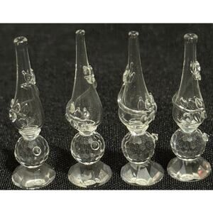 Asfour Egyptian Crystal Vase Figurines - Set of 4 - RARE - 1.75"
